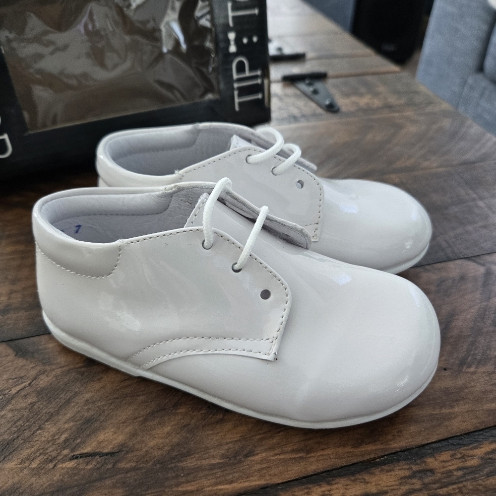 Tip Top Kids Little Boys White Patent Leather Dress Shoes. Style 370. Si…